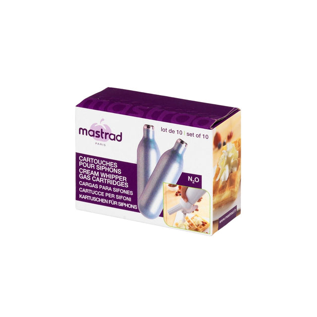 mastra Lot de 10 cartouches N20 pour Siphon à chantilly - Universelle mastra Lot de 10 cartouches N20 pour Siphon à chantilly - Universelle