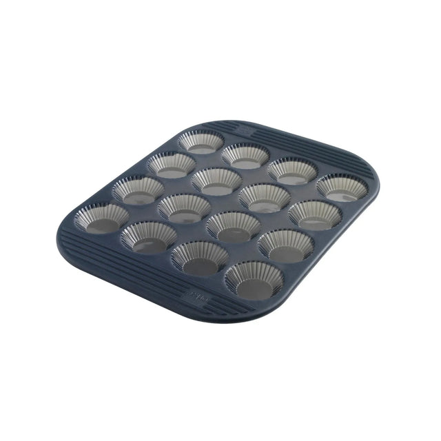 mastra Moule à tartelettes rondes cannelées - 16 empreintes - Silicone