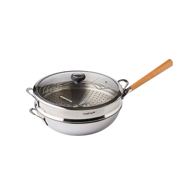Mastra Panier Vapeur Et Couvercle En Verre Comptable Avec O'wok