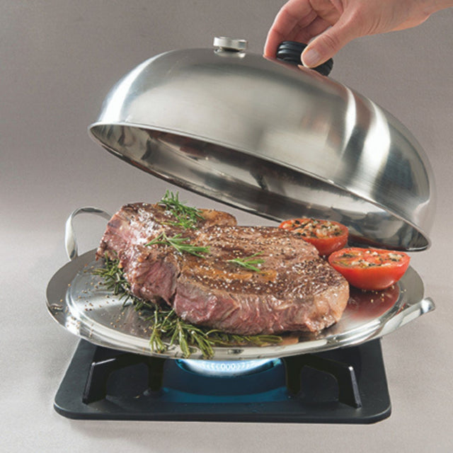 Mastra Set Plancha Compacte D'intérieur - Compatible Induction - 32 Cm Avec Couvercle - O'plancha