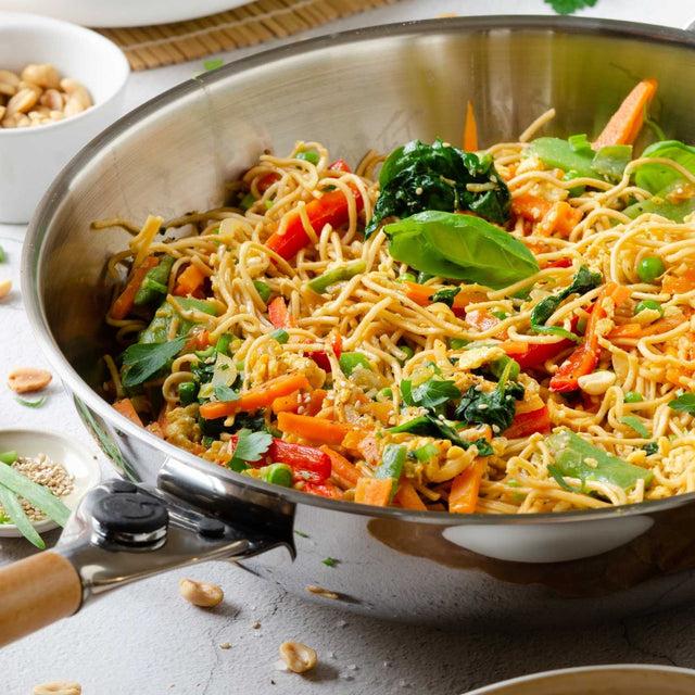 Mastra Wok De Cuisine - Couverlce Et Poignée - 4 2L - Inox - 32 Cm - Tous Feux - O'Wok Gourmet