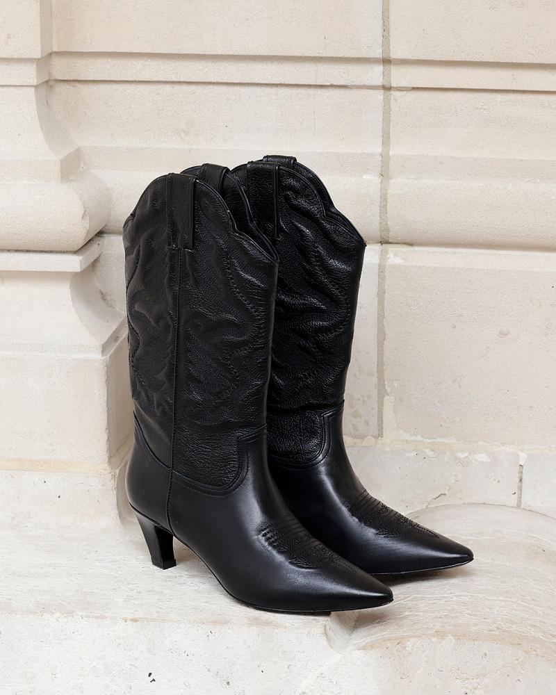 Mes Demoiselles Bottes Argus Bottes Western Mi-hautes Noires