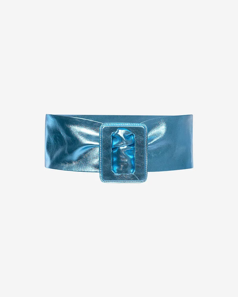 Mes Demoiselles Ceinture Christal Large Ceinture En Cuir Couleur Glacier