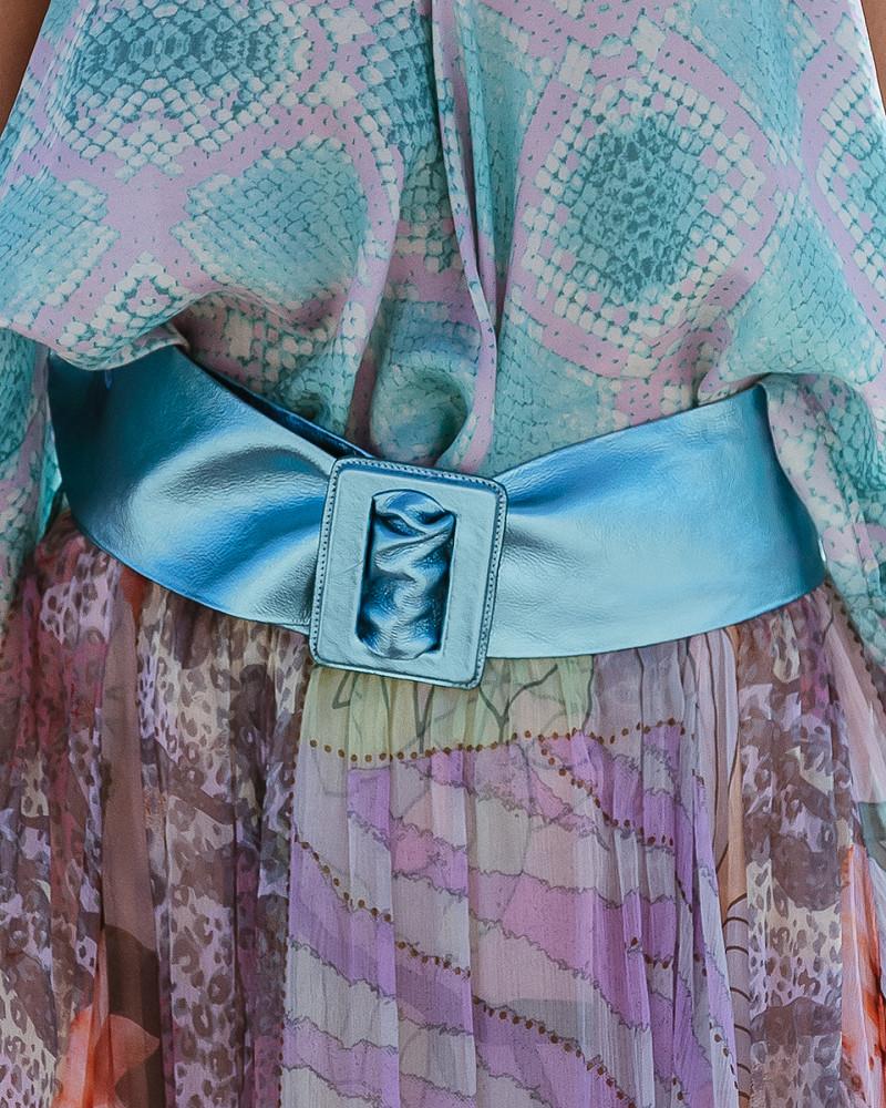 mes demoiselles ceinture Christal Large ceinture en cuir couleur glacier