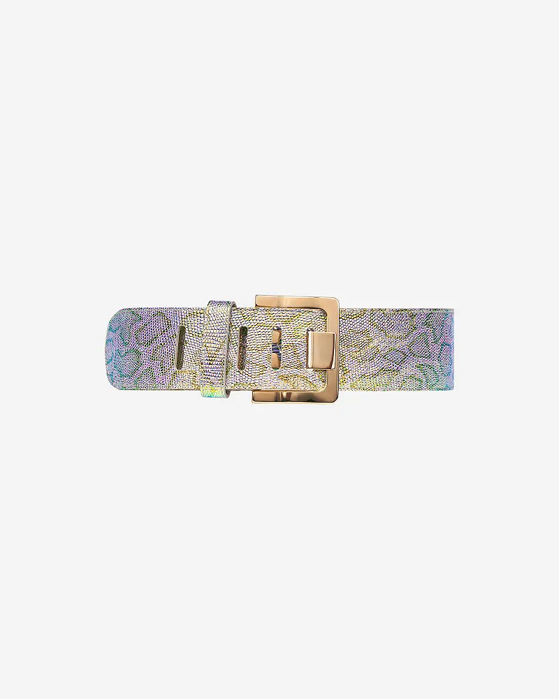 Mes Demoiselles Ceinture Mylene Ceinture Cuir Impression Python Ciel