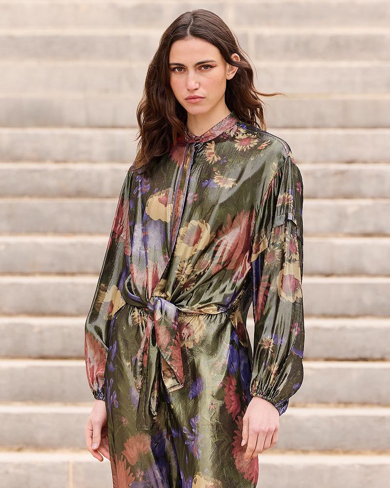 Mes Demoiselles Chemise Bella Chemise En Voile Lurex Imprimé Floral Fondu