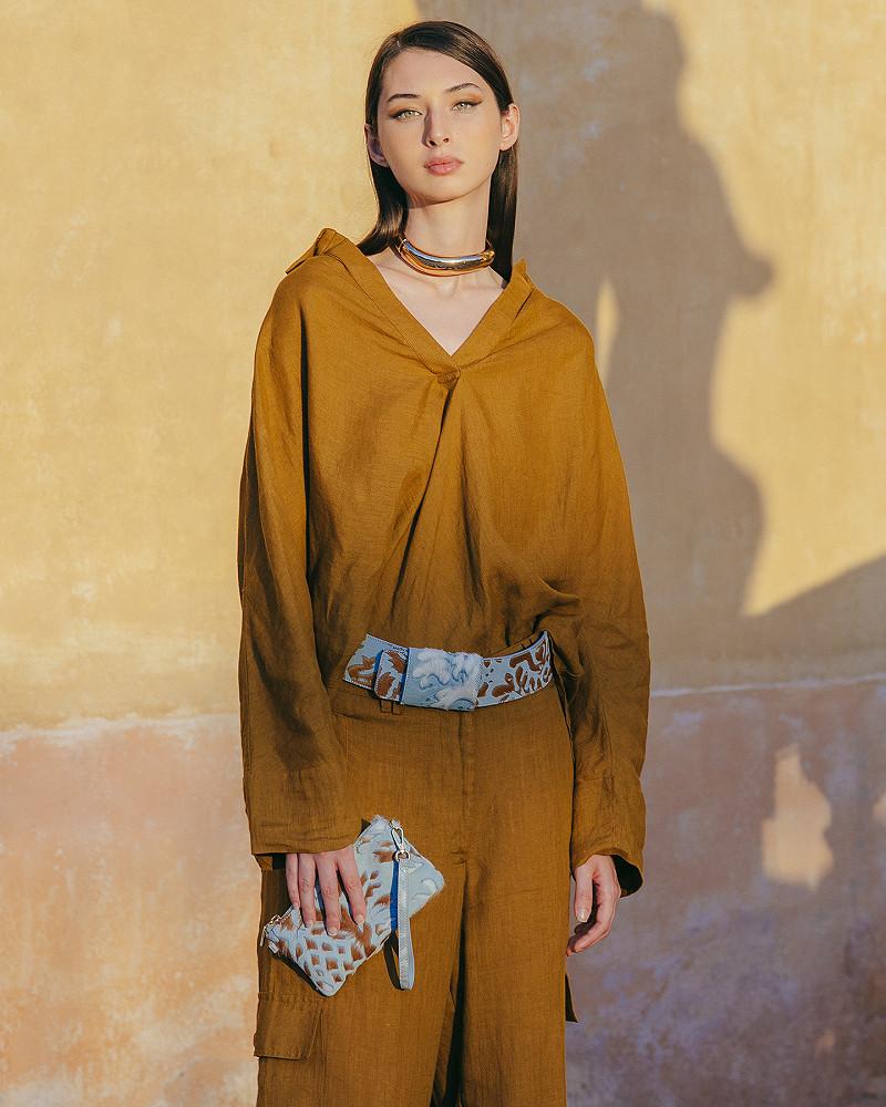 mes demoiselles chemise Cicco Blouse en toile de lin bronze mes demoiselles chemise Cicco Blouse en toile de lin bronze