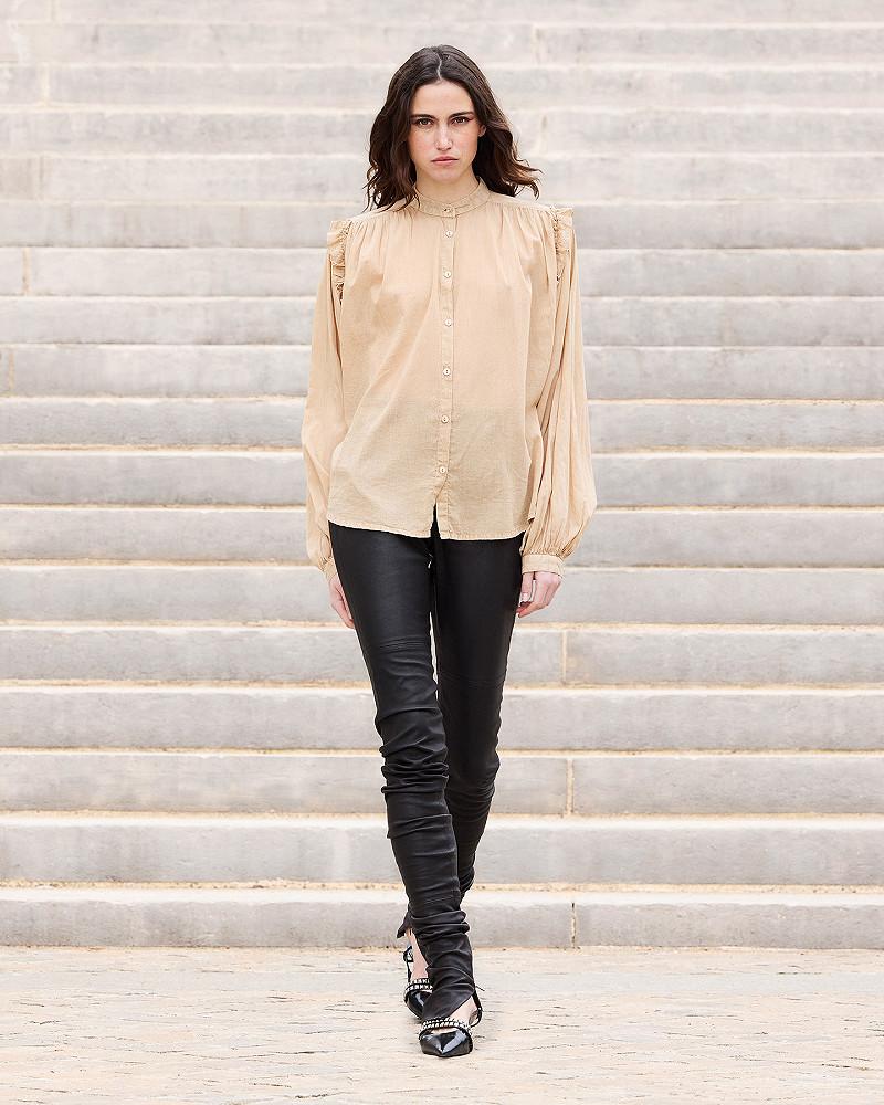 Mes Demoiselles Chemise Sati Chemise Douce Beige En Voile De Coton