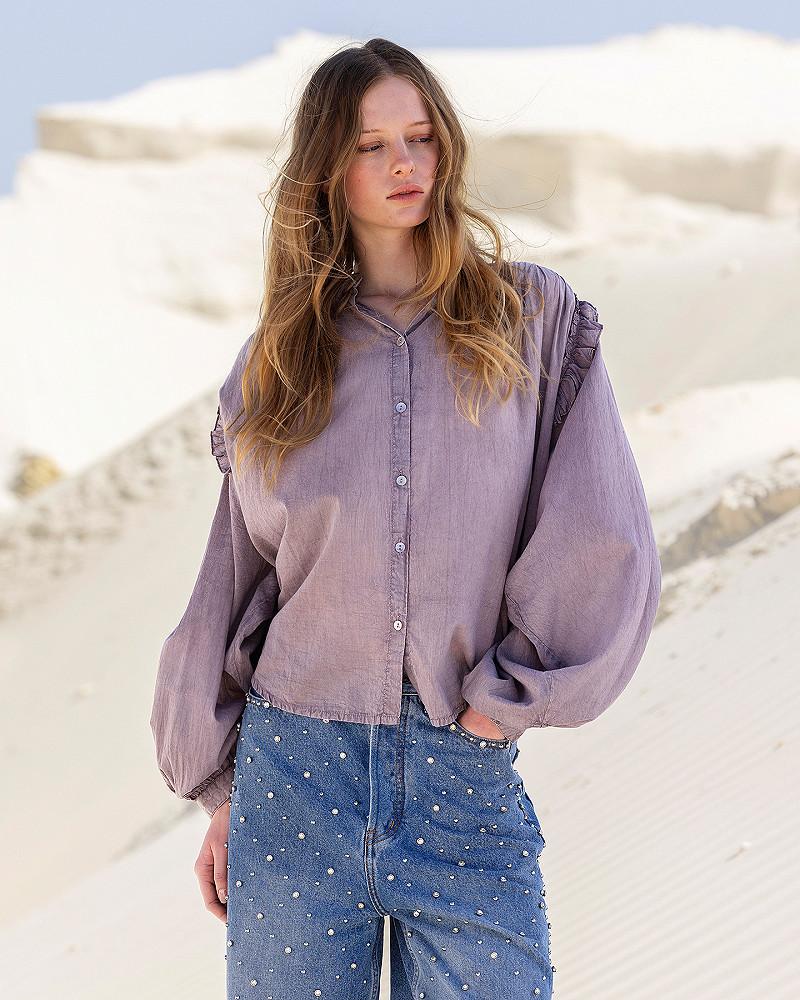 Mes Demoiselles Chemise Sati Chemise Douce Lilas En Voile De Coton