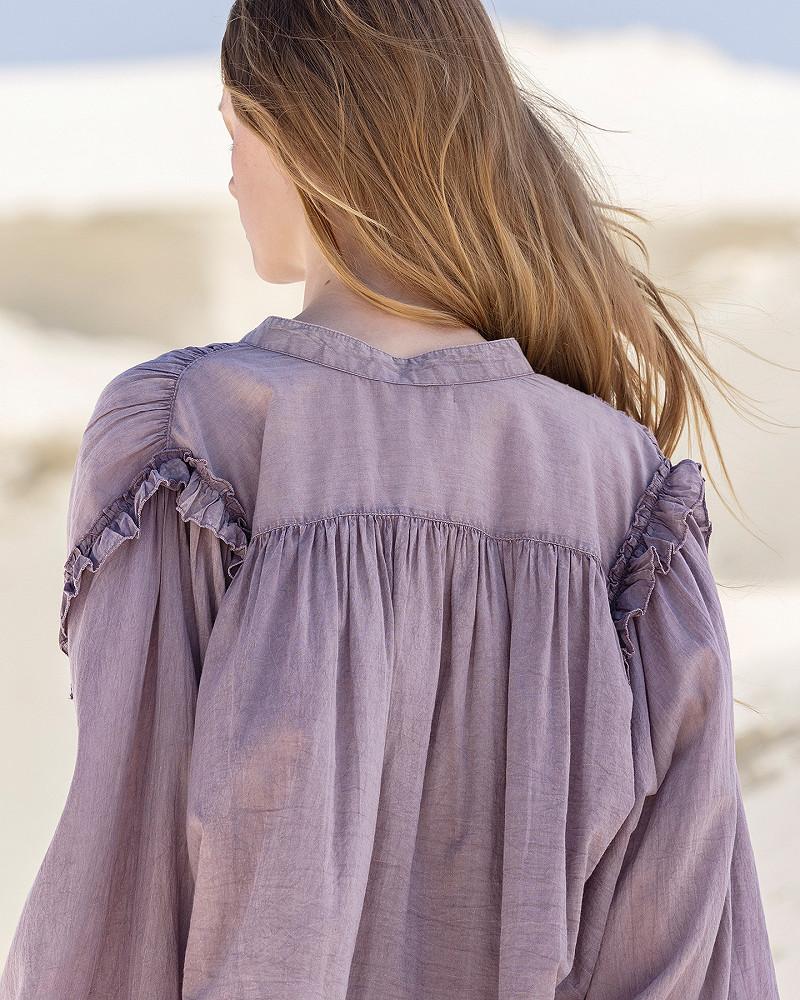 Mes Demoiselles Chemise Sati Chemise Douce Lilas En Voile De Coton