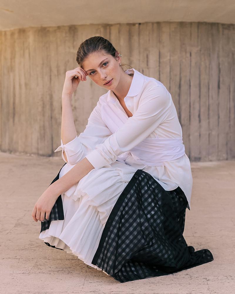 mes demoiselles chemise Violette Dualité des cotons pour cette chemise croisée blanche