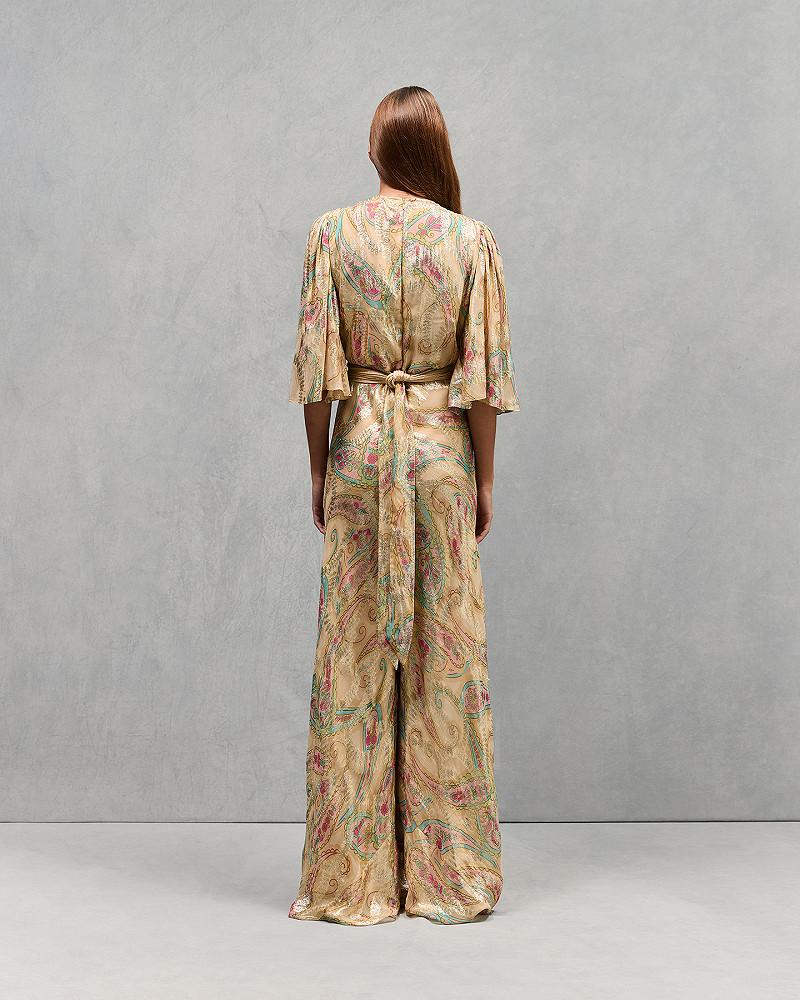 Mes Demoiselles Combinaison Flavie Combinaison Pantalon En Viscose Lurex Doré