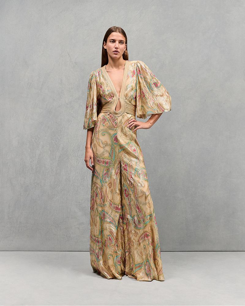 mes demoiselles combinaison Flavie Combinaison pantalon en viscose lurex doré