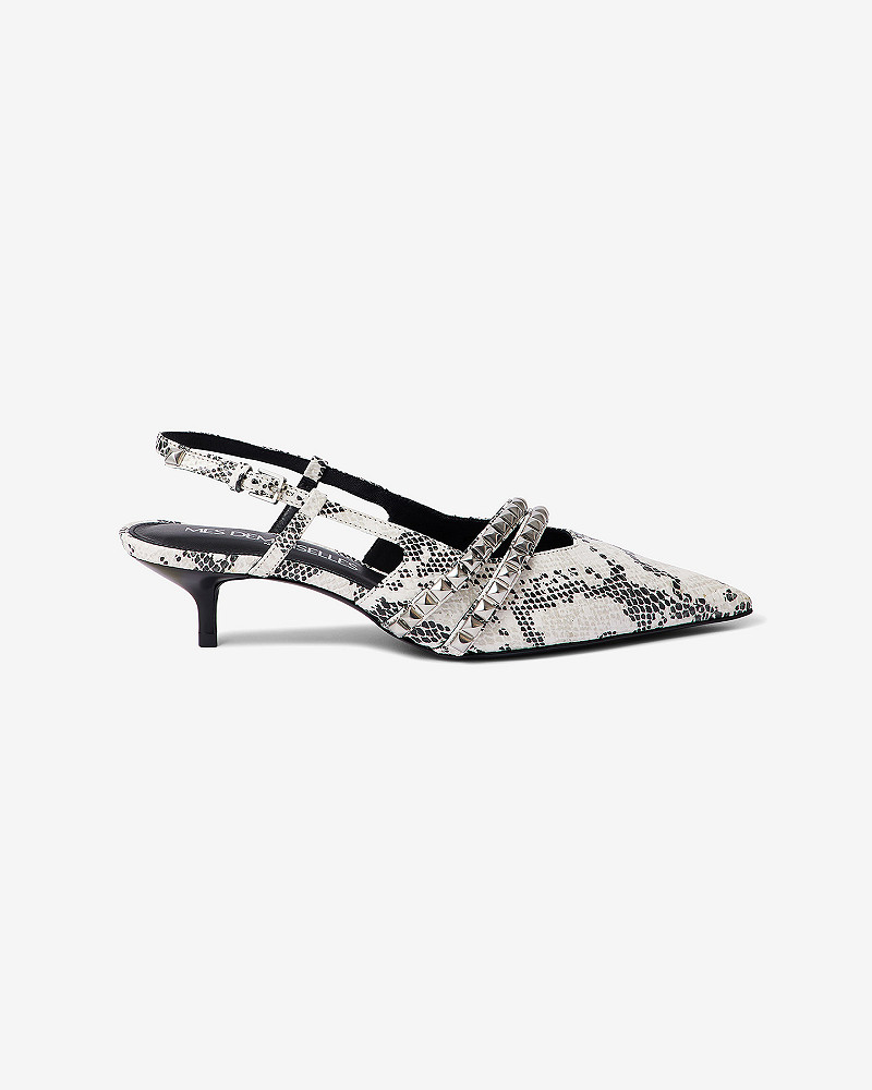 Mes Demoiselles Escarpins Tasha Escarpin En Cuir Façon Reptile Avec Brides Argentées