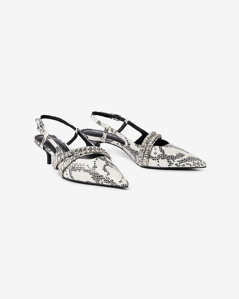 Mes Demoiselles Escarpins Tasha Escarpin En Cuir Façon Reptile Avec Brides Argentées