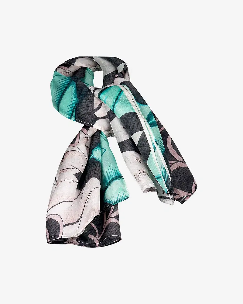 Mes Demoiselles Foulard Bou Foulard En Soie Turquoise