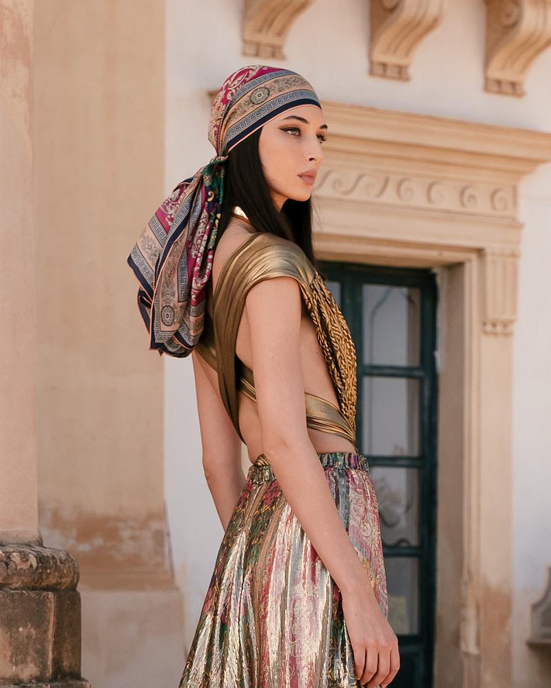 mes demoiselles foulard Rio Splendide foulard en soie lurex imprimé