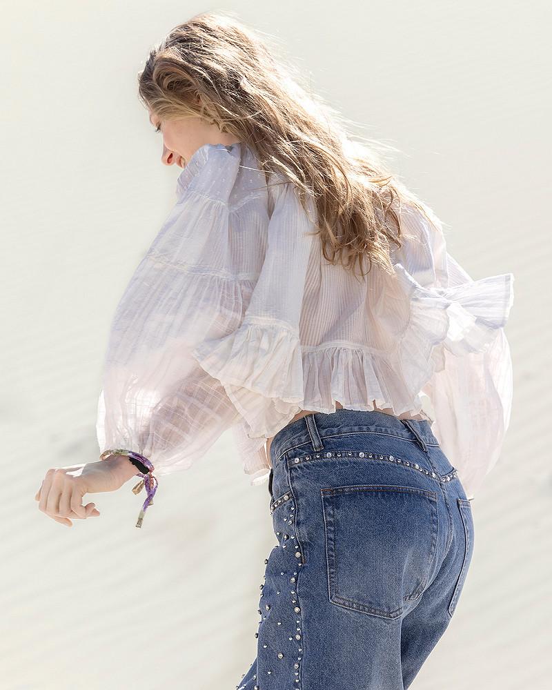 Mes Demoiselles Jeans Manny Jean Oversize Denim Avec Détails Argentés