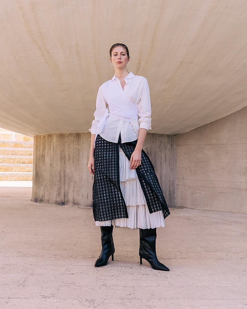 mes demoiselles jupe Conday Jupe époustouflante en organza de soie noire