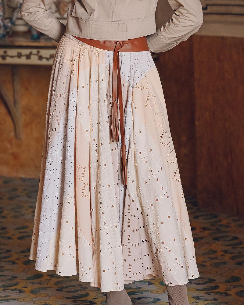 Mes Demoiselles Jupe Pallas Jupe En Coton Et Broderie Anglaise