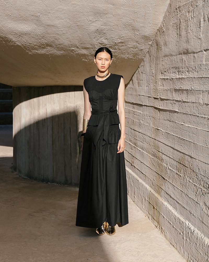 Mes Demoiselles Jupe Pelambre Longue Jupe Noire En Popeline De Coton Craquante