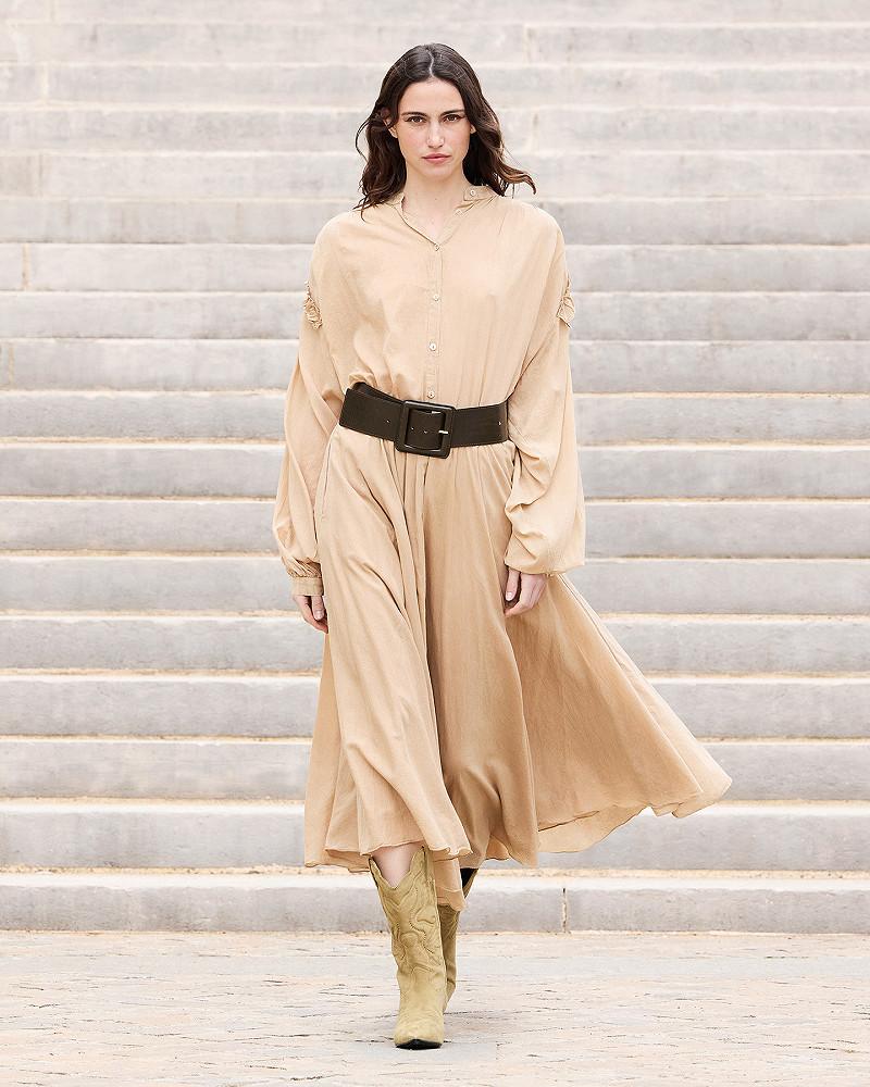 mes demoiselles jupe Sandy Jupe douce en voile de coton couleur beige