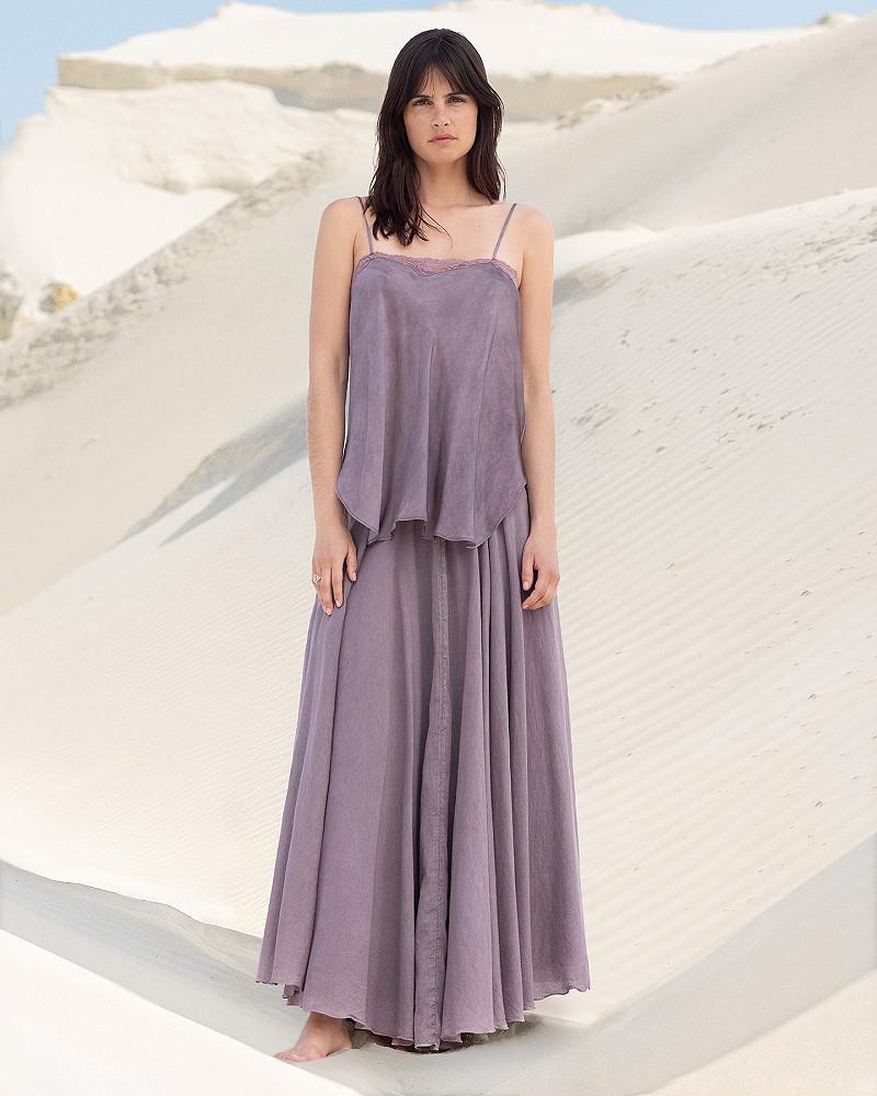 Mes Demoiselles Jupe Sandy Jupe En Voile De Coton Couleur Lilas
