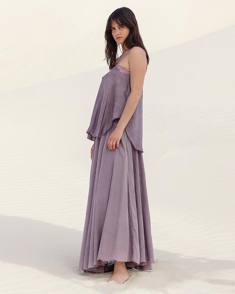 Mes Demoiselles Jupe Sandy Jupe En Voile De Coton Couleur Lilas