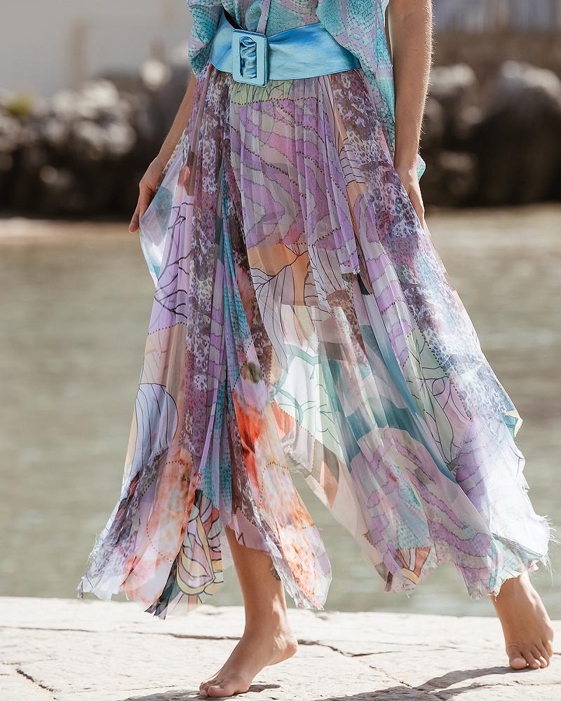 Mes Demoiselles Jupe Silva Jupe Souple En Viscose Chiffon Fleurie