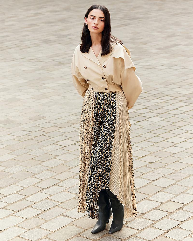 mes demoiselles jupe Sultan Jupe longue en coton et pans différents noir et écru