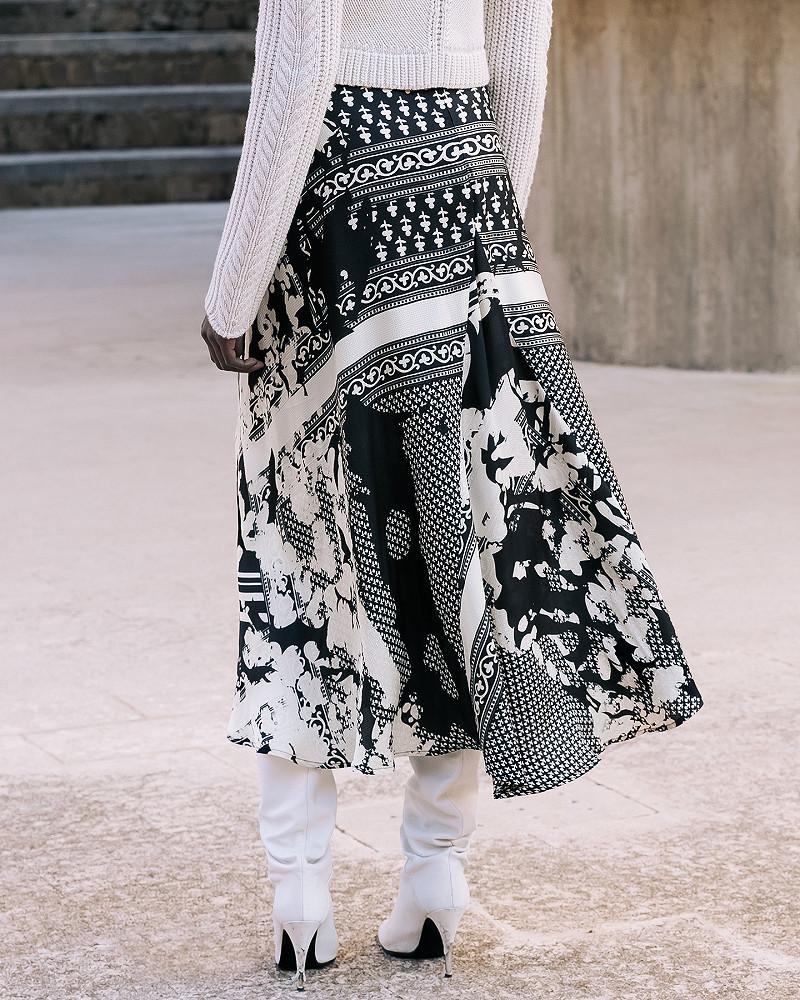 Mes Demoiselles Jupe Wada Jupe Mi-longue évasée Impression Placé