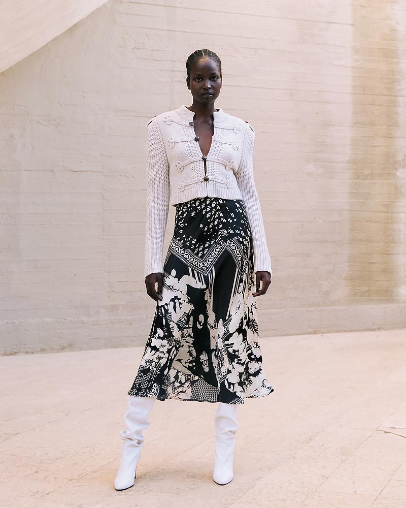 mes demoiselles jupe Wada Jupe mi-longue évasée impression placé