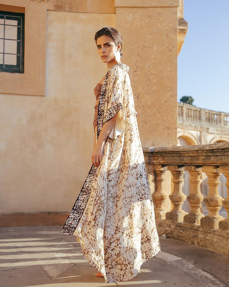 Mes Demoiselles Kimono Sonada Long Kimono En Soie Habotai