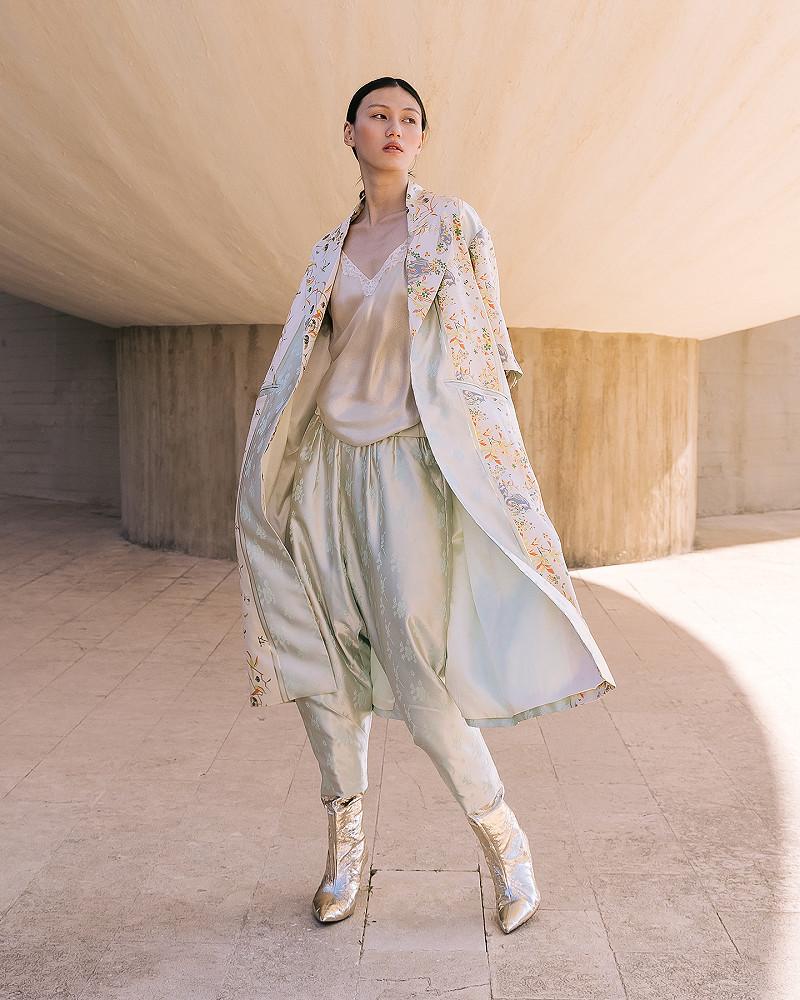 mes demoiselles manteau Zoflower Elegant manteau droit avec fil lurex