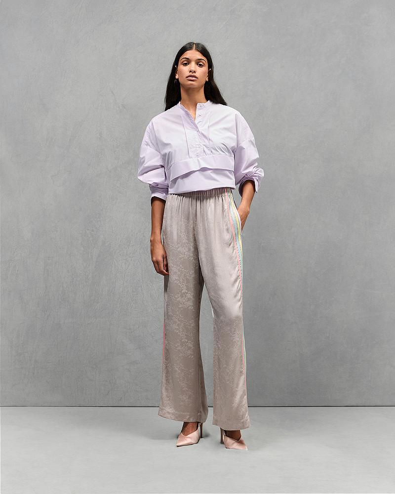 Mes Demoiselles Pantalon Adda Pantalon En Viscose Jacquard Gris