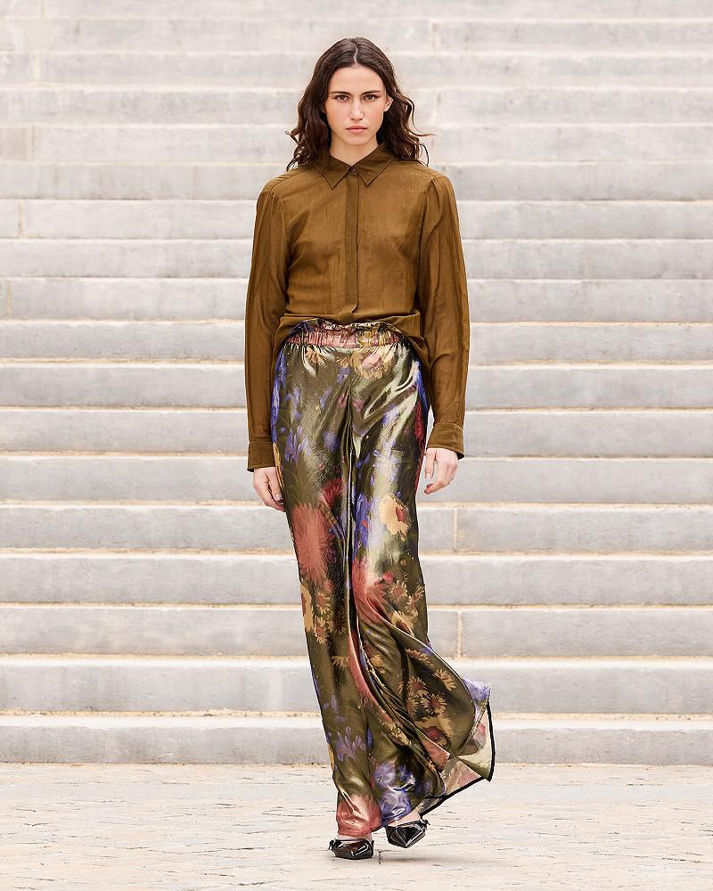Mes Demoiselles Pantalon Betty Pantalon En Voile Lurex Imprimé Floral Fondu