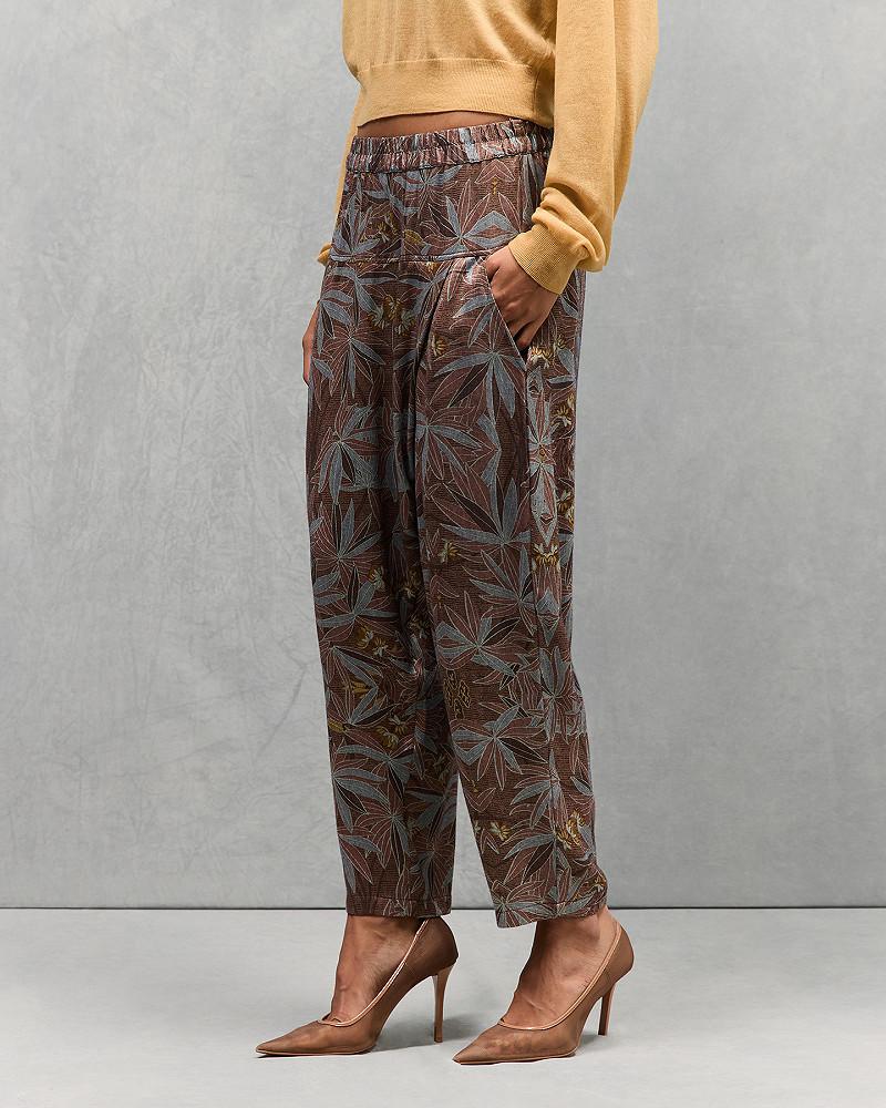 Mes Demoiselles Pantalon Charlize Pantalon Souple En Viscose Floral Double Face