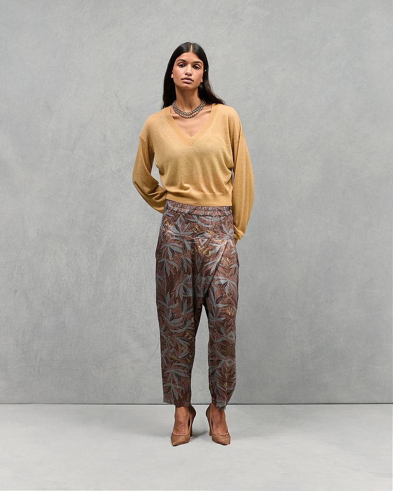 Mes Demoiselles Pantalon Charlize Pantalon Souple En Viscose Floral Double Face