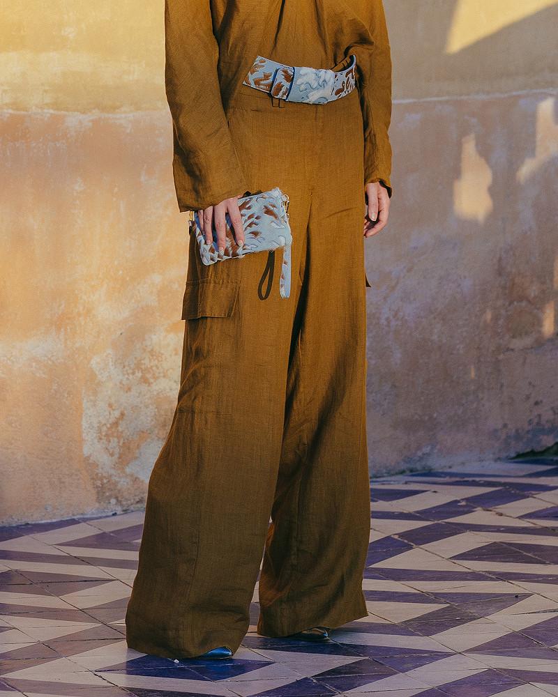 Mes Demoiselles Pantalon Cyr Pantalon Souple En Toile De Lin Bronze