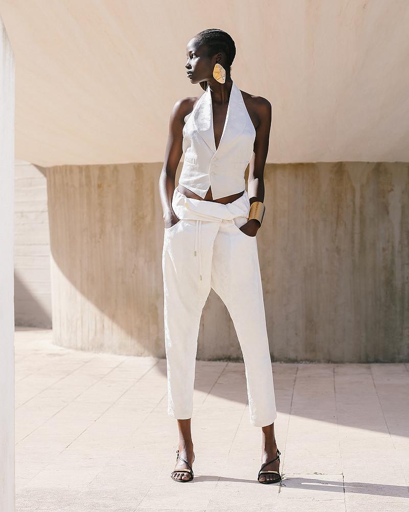 Mes Demoiselles Pantalon Disarouel Pantalon Sarouel En Viscose Jacquard écrue