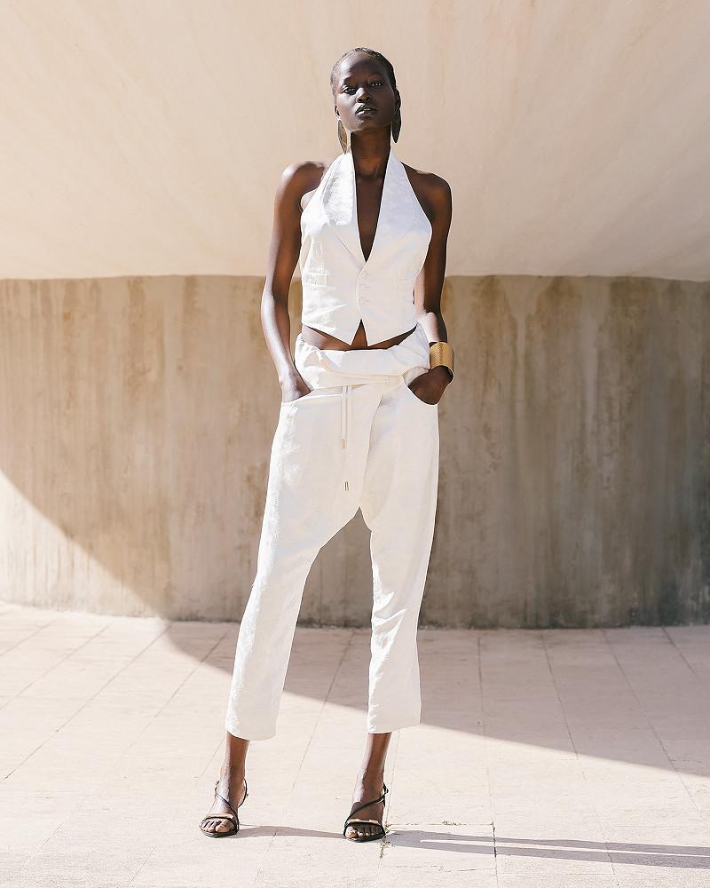 Mes Demoiselles Pantalon Disarouel Pantalon Sarouel En Viscose Jacquard écrue