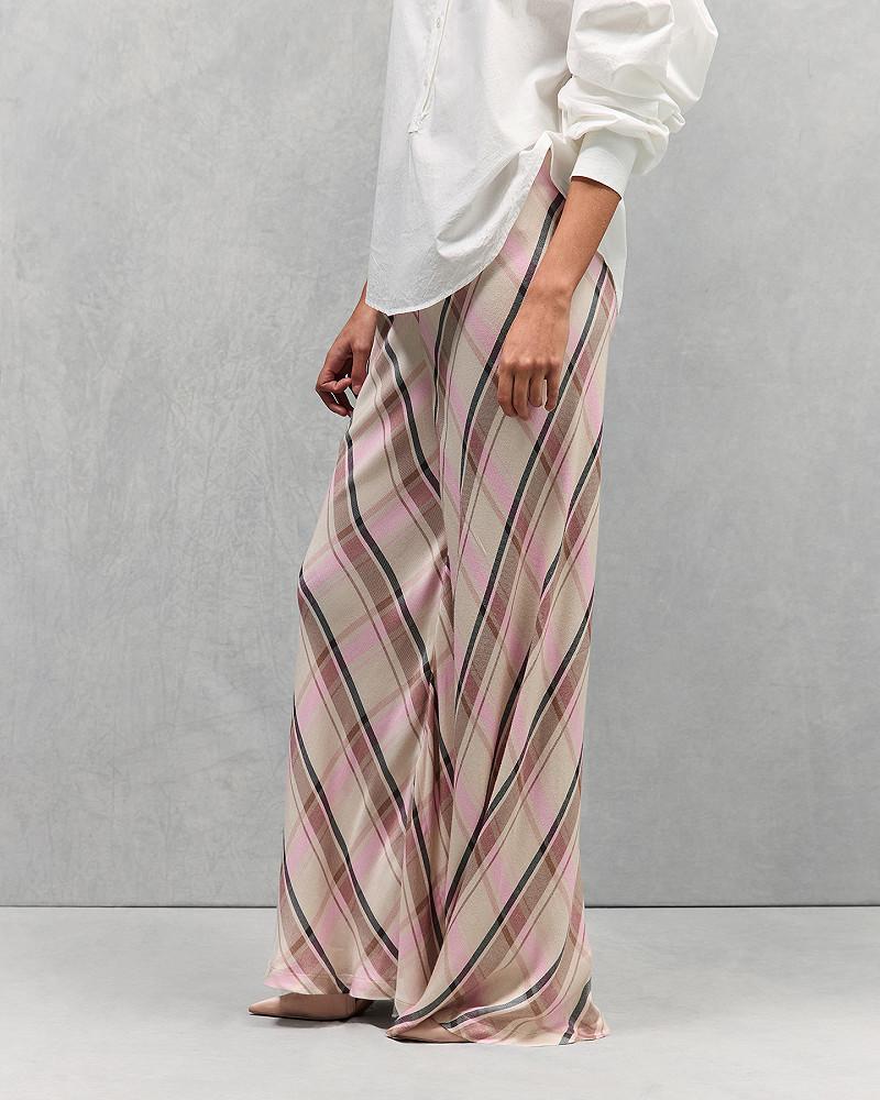 Mes Demoiselles Pantalon Dune Pantalon Souple En Flanelle Rose Et Beige