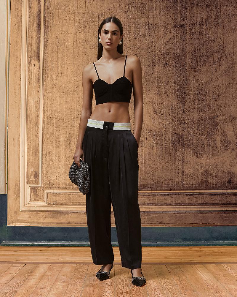 Mes Demoiselles Pantalon Flo Pantalon Noir En Lyocell Satiné