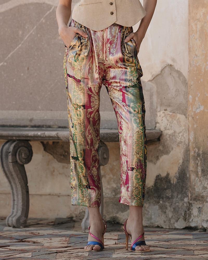 Mes Demoiselles Pantalon Gala Délicat Pantalon En Soie Lurex