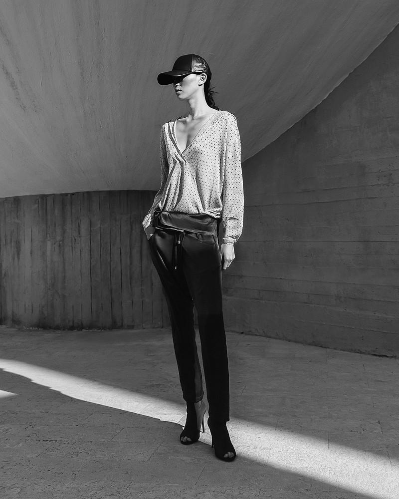 Mes Demoiselles Pantalon Salsa Pantalon Sarouel Noir En Satin Viscose