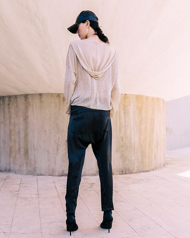 mes demoiselles pantalon Salsa Pantalon sarouel noir en satin viscose