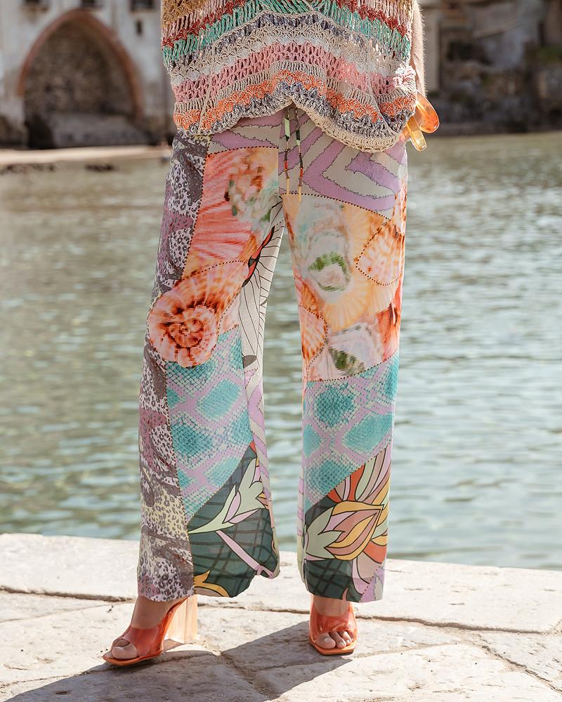 Mes Demoiselles Pantalon Seden Pantalon Chatoyant Imprimé Fleuri