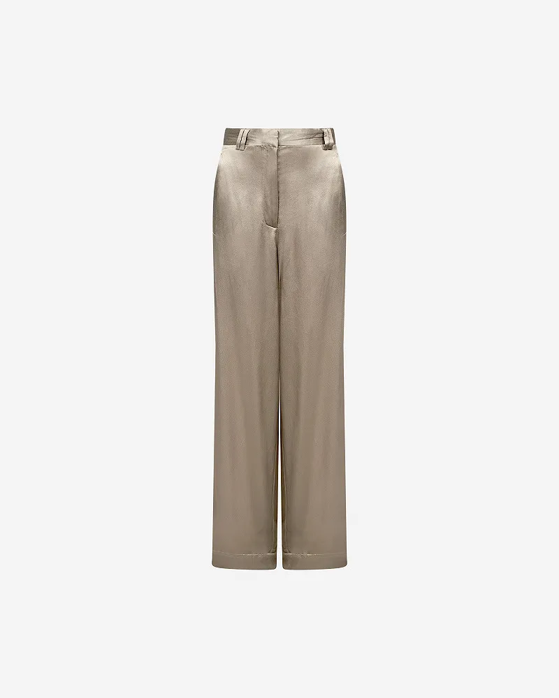 Mes Demoiselles Pantalon Silma Pantalon Kaki Long Et Ample Avec Poches Côtés