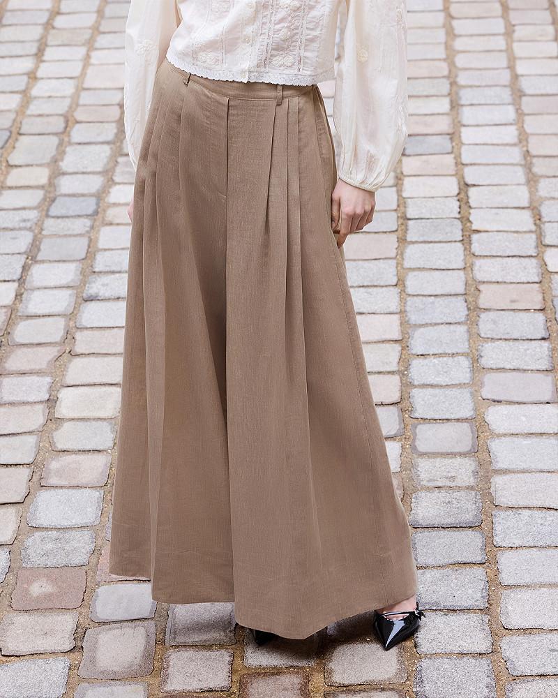 Mes Demoiselles Pantalon Sissy Pantalon Raffiné à Pinces Beige