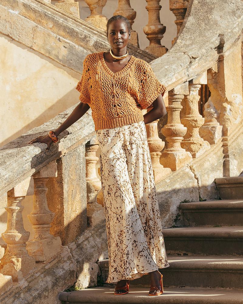 Mes Demoiselles Pantalon Sulnis Pantalon En Soie Habotai Tye&dye